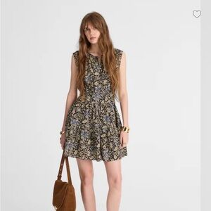 Madewell gathered button front mini dress